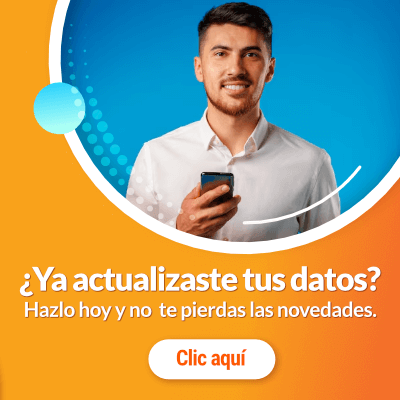 ¿Ya actualizaste tus datos? Hazlo hoy y no te pierdas las novedades.